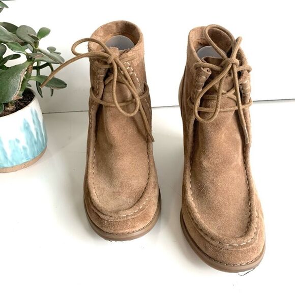 Lucky Brand Ysabel Black Suede Wedge Chukka Bootie - Picture 8 of 13